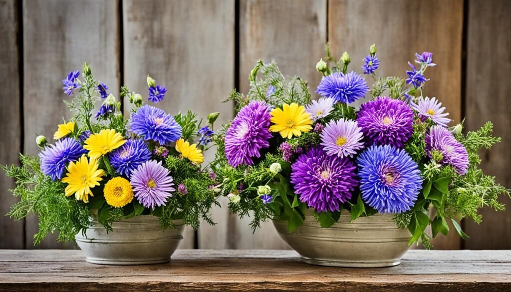 Aster floral arrangements