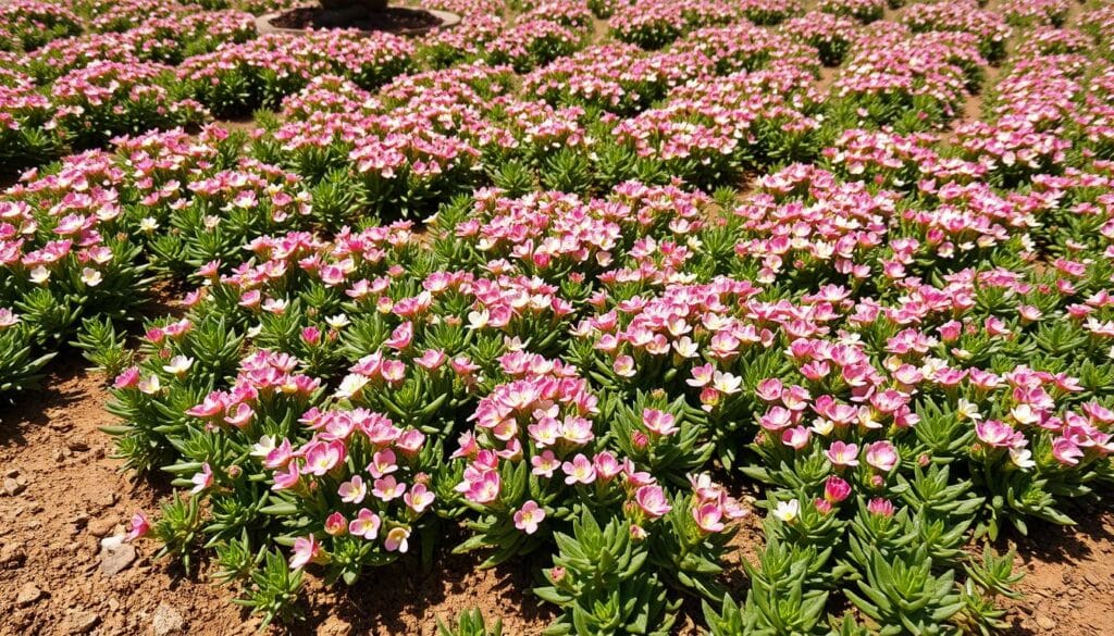 Drought-tolerant Stonecrop Sedum in a garden