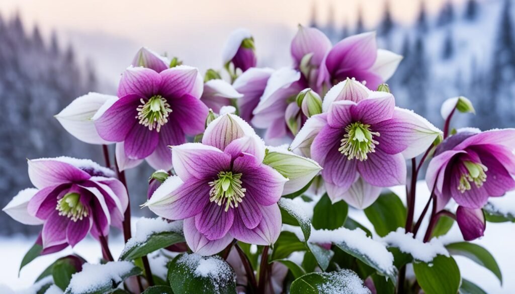 Hellebore Flowers in Bloom