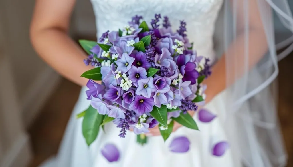 violet wedding flowers