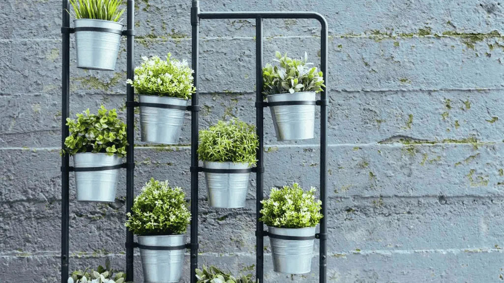 vertical gardening with potted plants