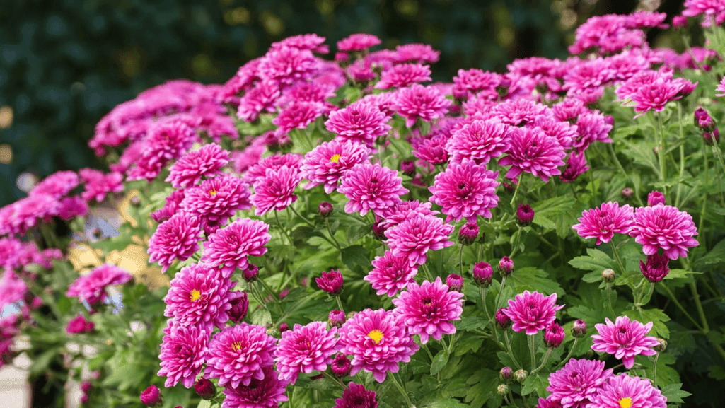 Decorative chrysanthemums flower with flat bloom form